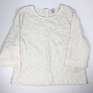 J. Crew Lace Top Mid Length Sleeve